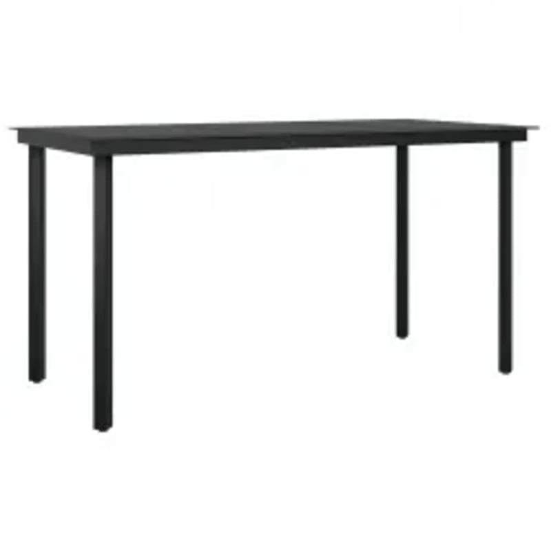 Afuera Living Contemporary Synthetic Poly Rattan Garden Dining Set in Black