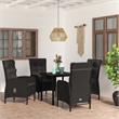 Afuera Living Contemporary PE Rattan Garden Dining Set in Black