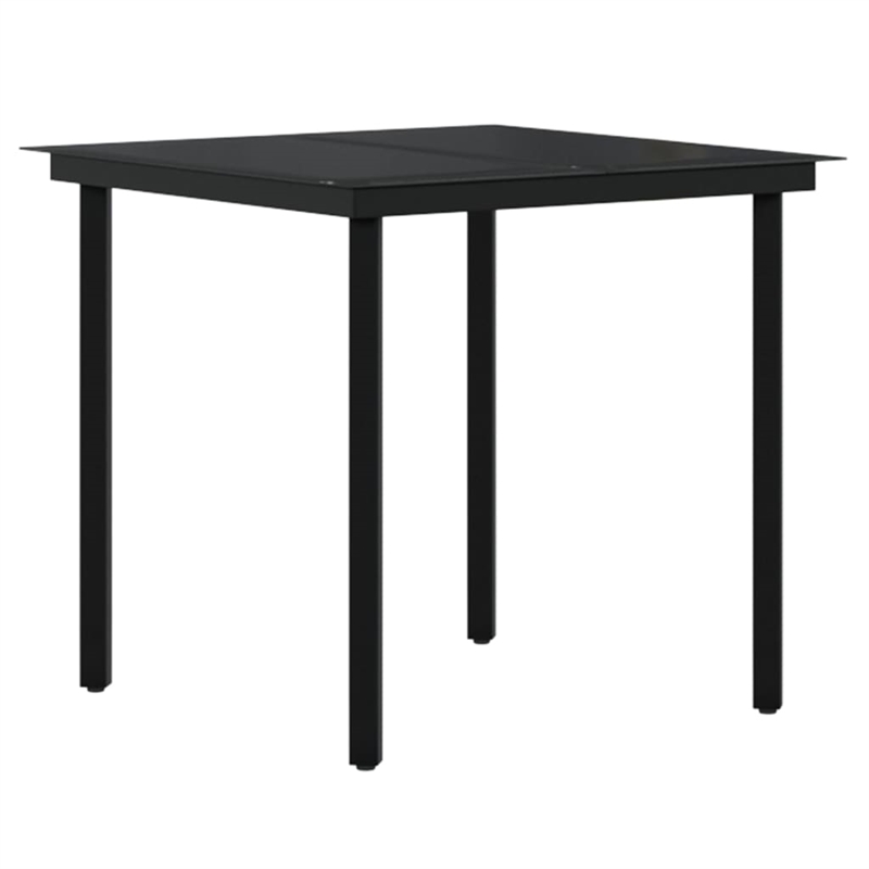 Afuera Living Contemporary PE Rattan Garden Dining Set in Black