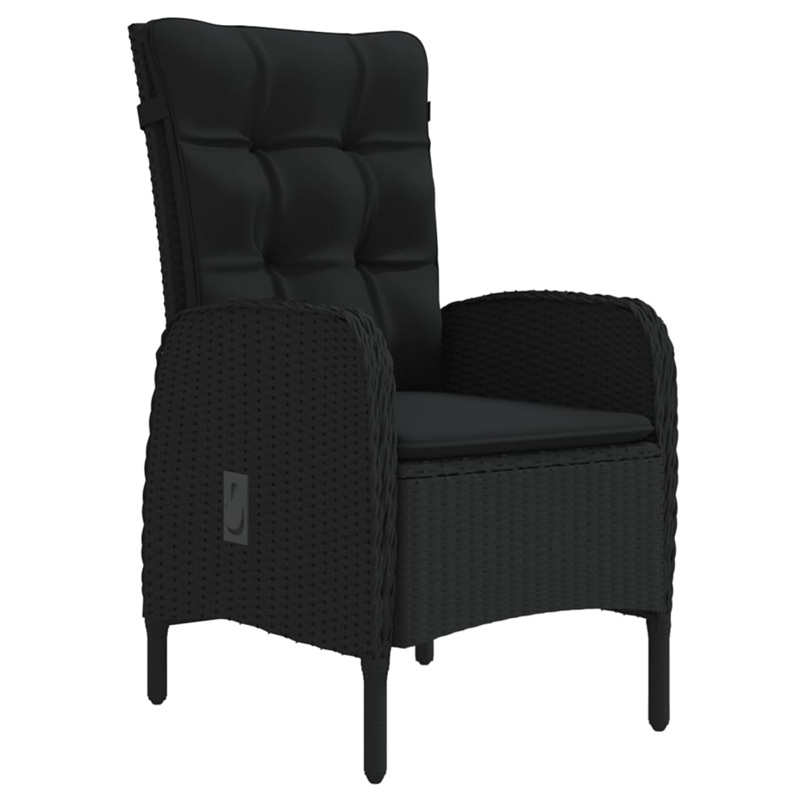 Afuera Living Contemporary PE Rattan Garden Dining Set in Black