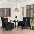 Afuera Living Contemporary Medium PE Rattan Garden Dining Set in Black