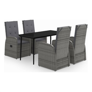 Afuera Living Contemporary Patio Dining Set in Gray and in Black
