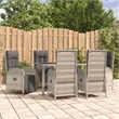 Afuera Living 7 Pieces PE Rattan Garden Dining Set Garden Dining Set in Gray