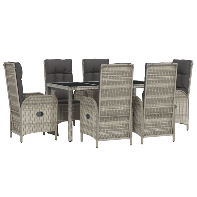 Afuera Living 7 Pieces PE Rattan Garden Dining Set Garden Dining Set in Gray