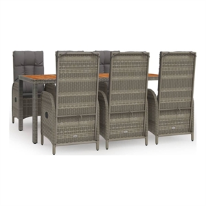 Afuera Living Contemporary Garden Dining Set in Gray/Dark Gray