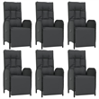 Afuera Living Contemporary Synthetic Poly Rattan Garden Dining Set in Black