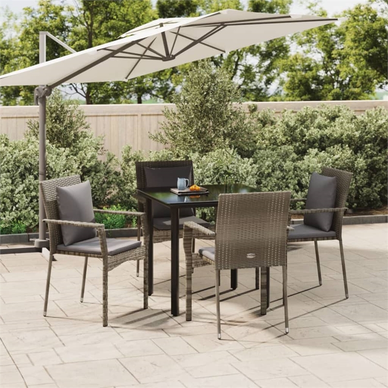 Afuera Living PE Rattan Modular Garden Dining Set in Black and in Gray