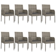 Afuera Living PE Rattan 9 Piece Set Modular Garden Dining Set in Black