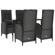 Afuera Living Contemporary Synthetic Poly Rattan Patio Dining Set in Black