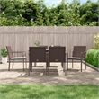 Afuera Living Contemporary Synthetic Poly Rattan Garden Dining Set in Brown