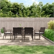 Afuera Living Poly Rattan 7 Piece Garden Dining Set in Brown