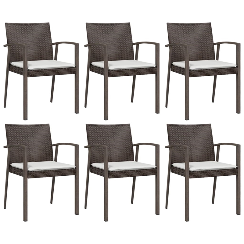 Afuera Living Poly Rattan 7 Piece Garden Dining Set in Brown