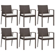 Afuera Living Poly Rattan 7 Piece Garden Dining Set in Brown