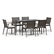 Afuera Living Poly Rattan 7 Piece Garden Dining Set in Brown
