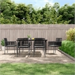 Afuera Living Contemporary Synthetic Poly Rattan Garden Dining Set in Black
