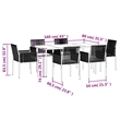 Afuera Living Contemporary Synthetic Poly Rattan Garden Dining Set in Black