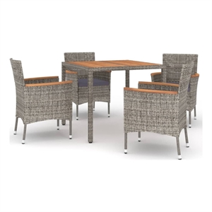 Afuera Living Contemporary Patio Dining Set in Gray - Set of 4