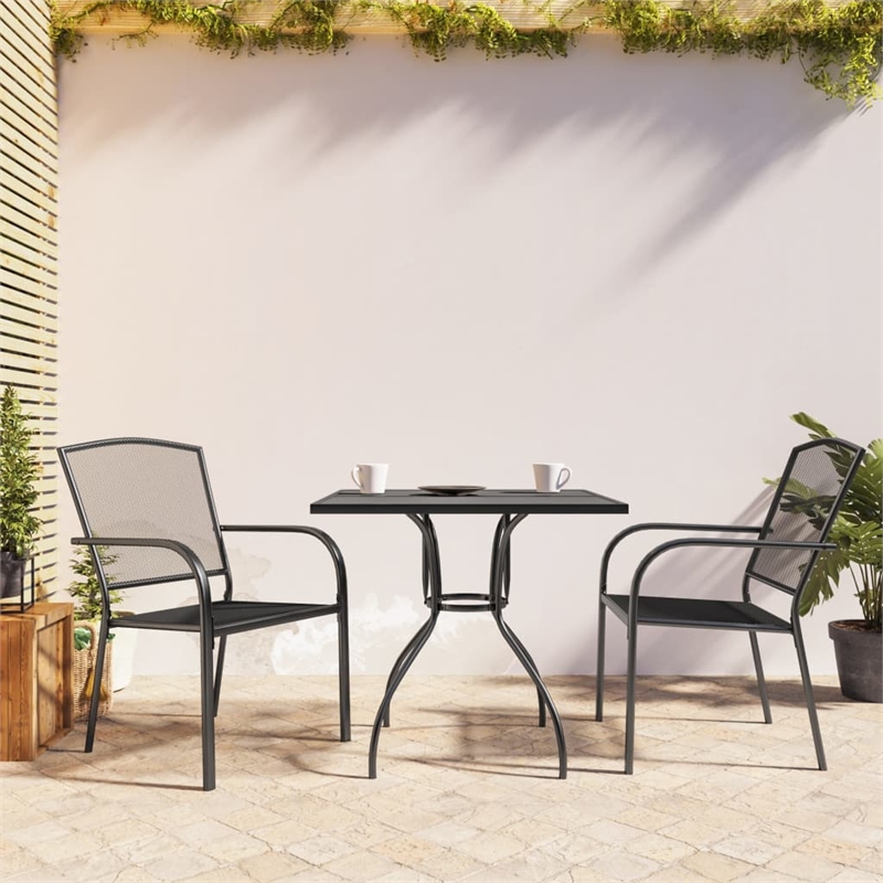 Afuera Living 3 Piece Set Stackable Garden Dining Set in Anthracite