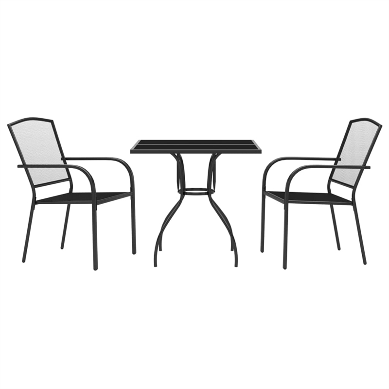 Afuera Living 3 Piece Set Stackable Garden Dining Set in Anthracite