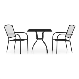 Afuera Living 3 Piece Set Stackable Garden Dining Set in Anthracite