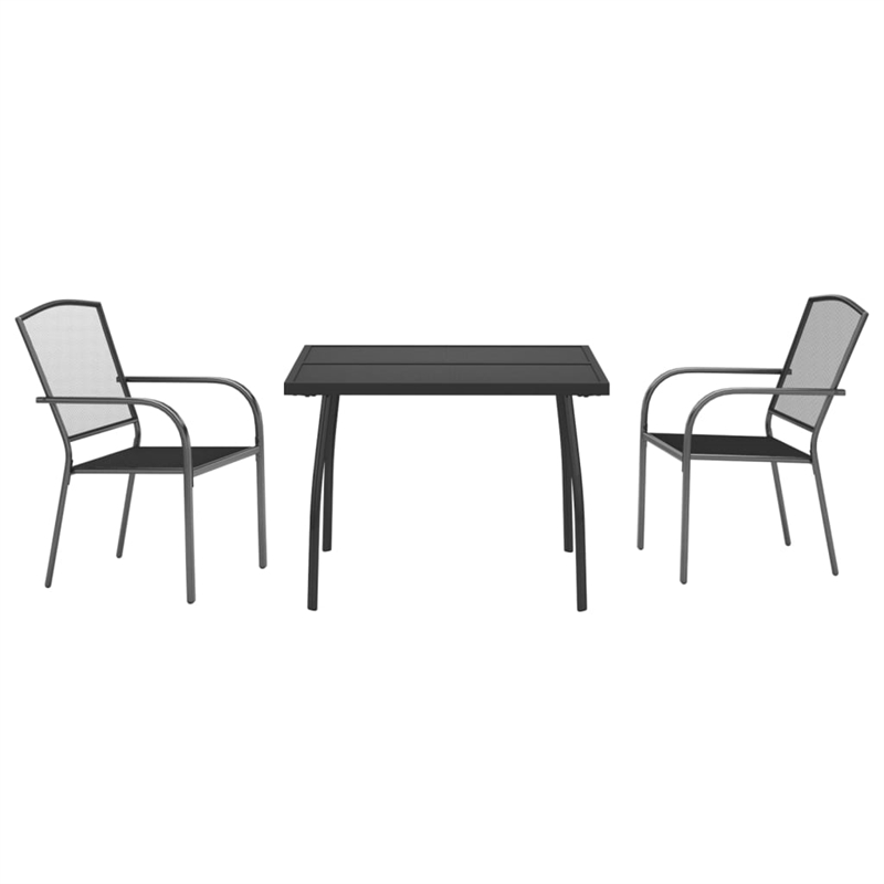 Afuera Living Steel Medium Stackable Garden Dining Set in Anthracite