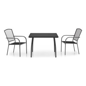 Afuera Living Steel Medium Stackable Garden Dining Set in Anthracite