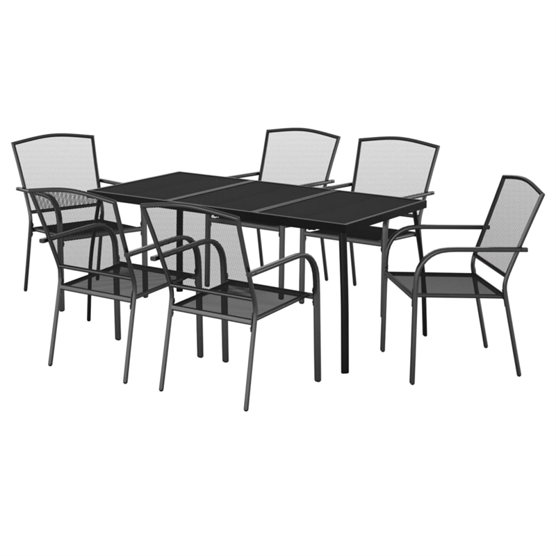 Afuera Living Steel Medium Stackable Garden Dining Set in Anthracite