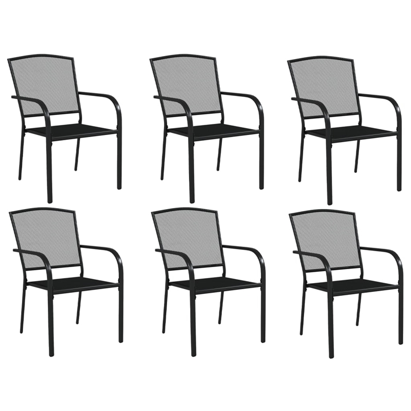 Afuera Living Steel Medium Stackable Garden Dining Set in Anthracite