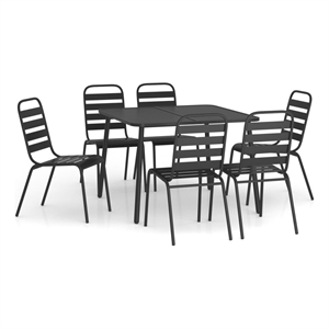 Afuera Living Contemporary Garden Dining Set in in Anthracite/Gray