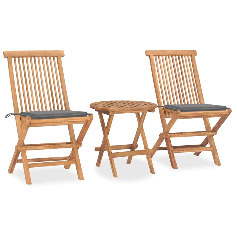 Afuera Living Fine Sanded Teak Hardwood Compact Outdoor Dining Set Natural