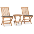 Afuera Living Fine Sanded Teak Hardwood Compact Outdoor Dining Set Natural