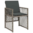 Afuera Living Contemporary 5 Piece Poly Rattan Garden Dining Set in Gray