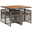 Afuera Living Contemporary 5 Piece Poly Rattan Garden Dining Set in Gray
