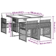 Afuera Living Contemporary 5 Piece Poly Rattan Garden Dining Set in Gray