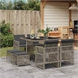 Afuera Living 9 Piece Poly Rattan Foldable Garden Dining Set in Gray