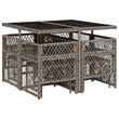 Afuera Living 9 Piece Poly Rattan Foldable Garden Dining Set in Gray