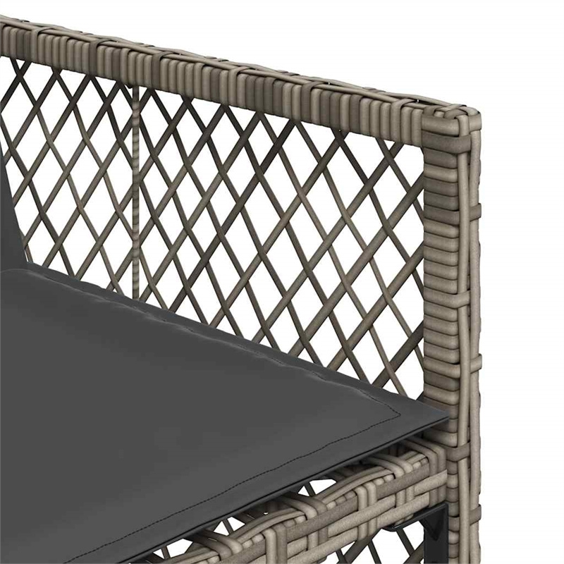 Afuera Living 9 Piece Poly Rattan Foldable Garden Dining Set in Gray