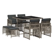 Afuera Living 9 Piece Poly Rattan Foldable Garden Dining Set in Gray