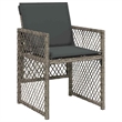 Afuera Living 11 Piece Poly Rattan Garden Dining Set in Gray