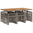 Afuera Living 11 Piece Poly Rattan Garden Dining Set in Gray