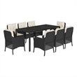 Afuera Living 9 Piece Poly Rattan Garden Dining Set in Black