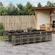 Afuera Living Poly Rattan Garden Dining Set in Black/Dark Gray