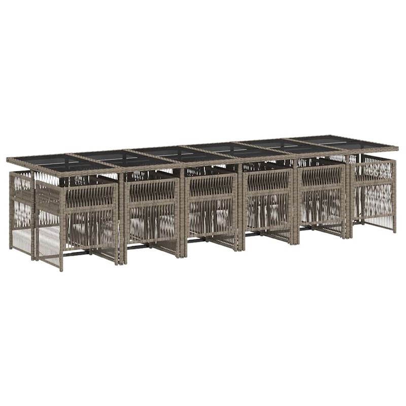 Afuera Living Poly Rattan Garden Dining Set in Black/Dark Gray