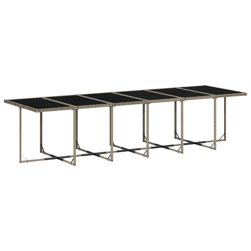 Afuera Living Poly Rattan Garden Dining Set in Black/Dark Gray