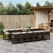 Afuera Living Contemporary Rattan Garden Dining Set in Brown/Cream white