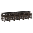 Afuera Living Contemporary Rattan Garden Dining Set in Brown/Cream white