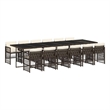 Afuera Living Contemporary Rattan Garden Dining Set in Brown/Cream white