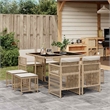 Afuera Living 9 Piece Poly Rattan Garden Dining Set in Beige/Black