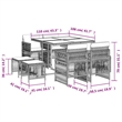 Afuera Living 9 Piece Poly Rattan Garden Dining Set in Beige/Black