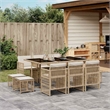 Afuera Living Contemporary Poly Rattan Garden Dining Set in Beige/Black